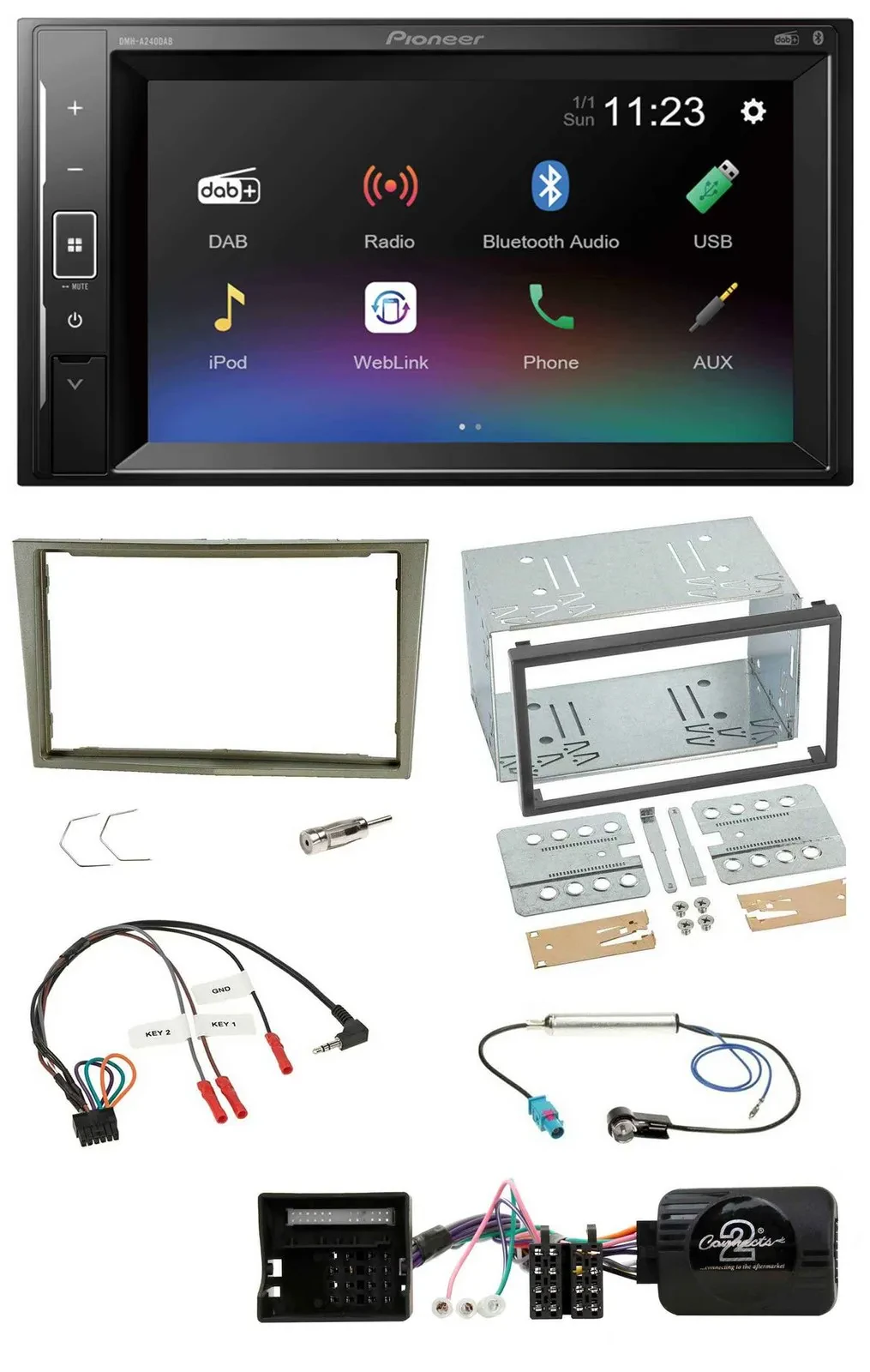 Автомагнитола Pioneer 2DIN DAB Bluetooth USB для Opel Corsa D, Astra H, Zafira