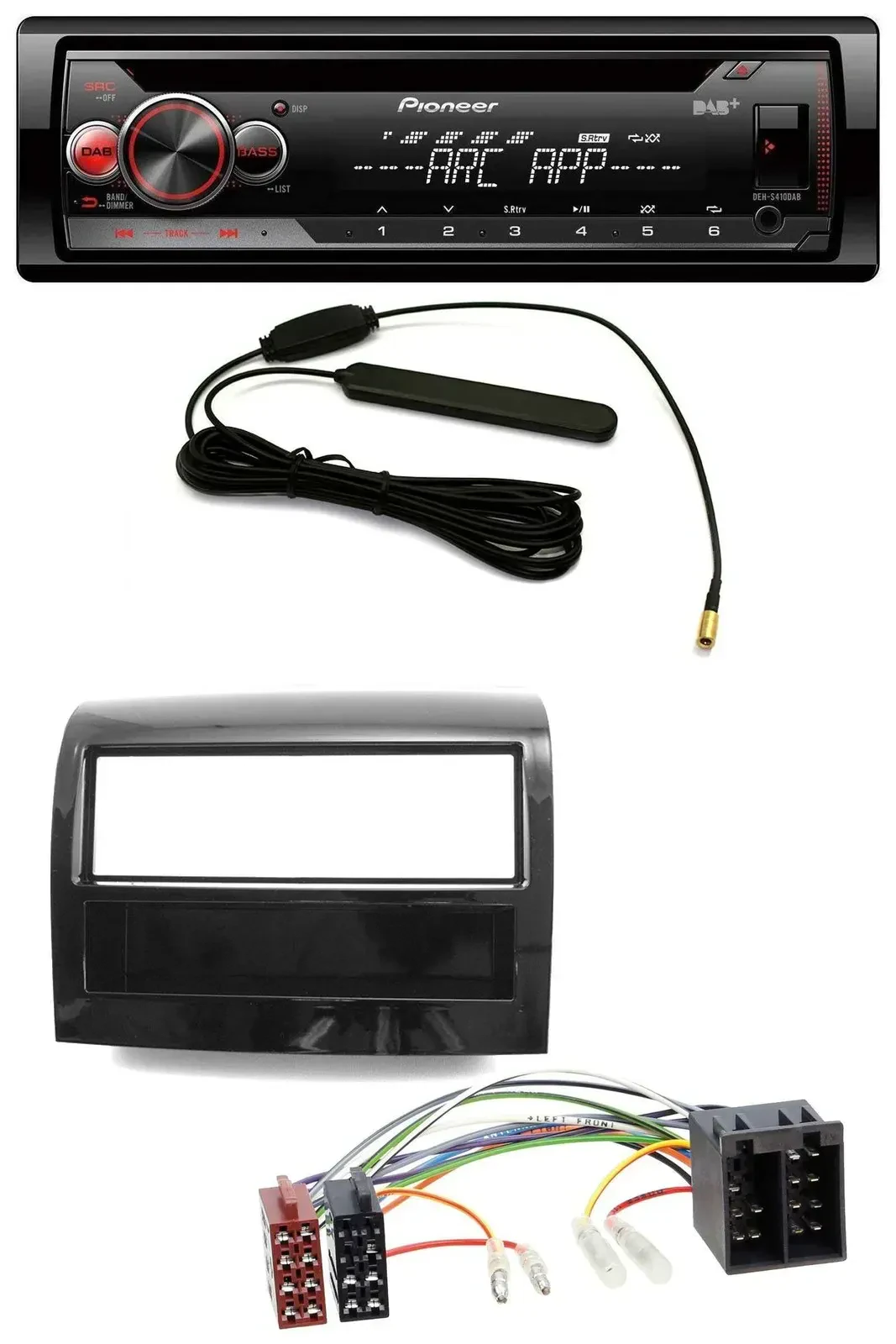 Автомагнитола для Fiat Ducato (2011–2021) Pioneer CD/USB/AUX/DAB/MP3, черный (piano black)