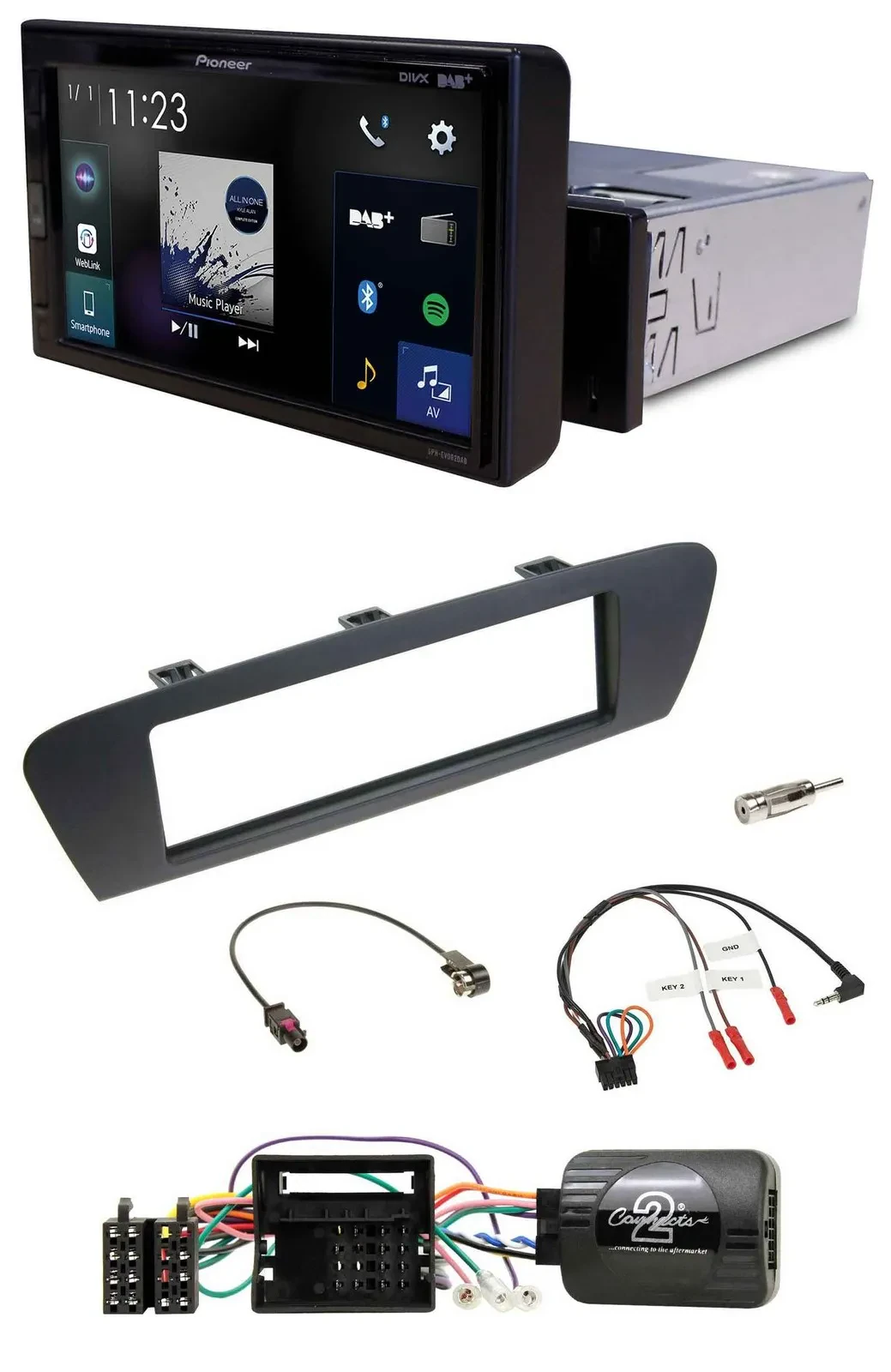 Pioneer DAB Lenkrad Bluetooth USB Autoradio für Renault Grand Scenic ab 2009 Sce