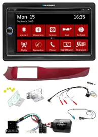 Blaupunkt Lenkrad DAB TMC 2DIN USB Bluetooth Navigation für Alfa Giulietta rot 9