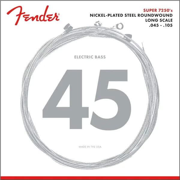 Струны для бас-гитары Fender 7250 Nickel Plated Steel Long Scale 045-105