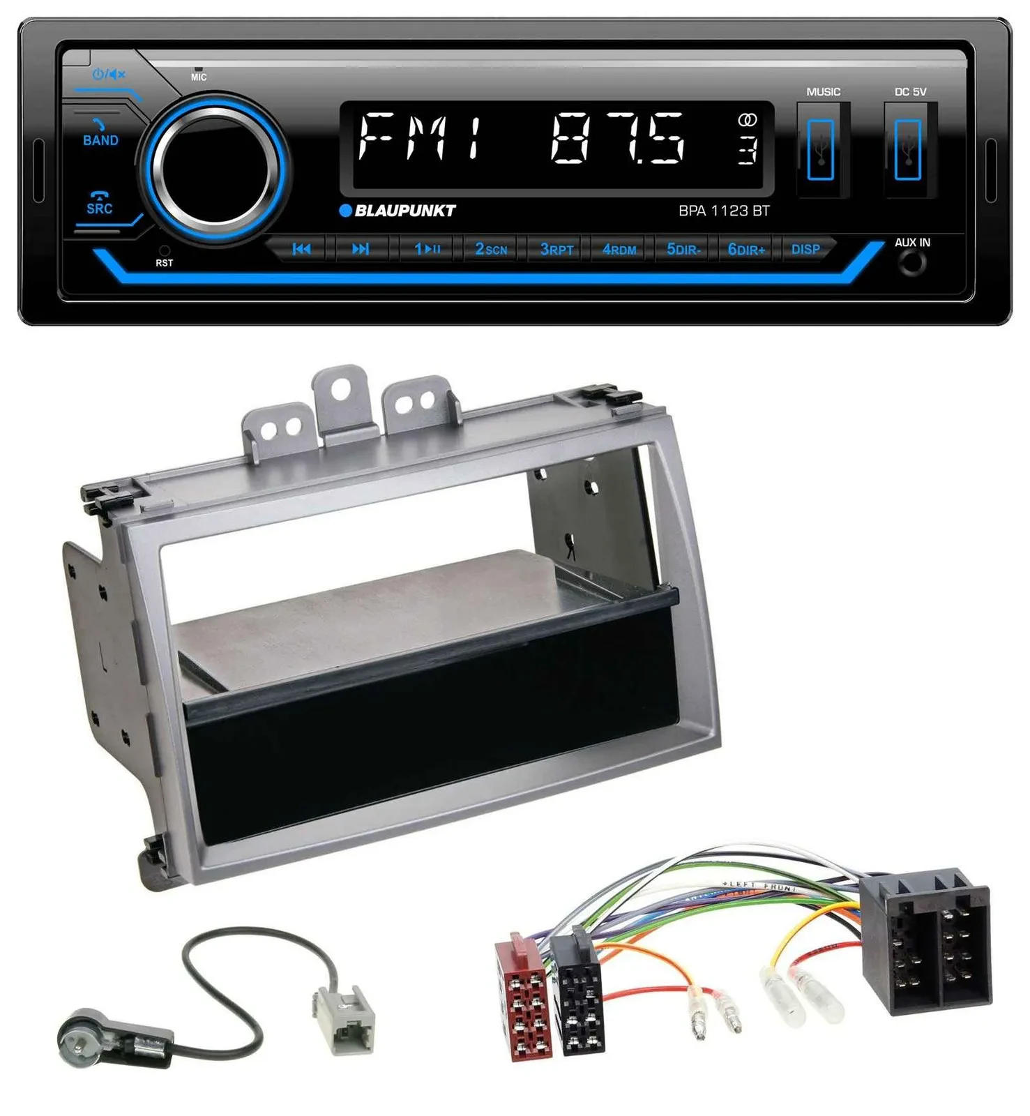 Blaupunkt MP3 Bluetooth USB AUX Autoradio für Hyundai i20 (08-11) Ablagefach