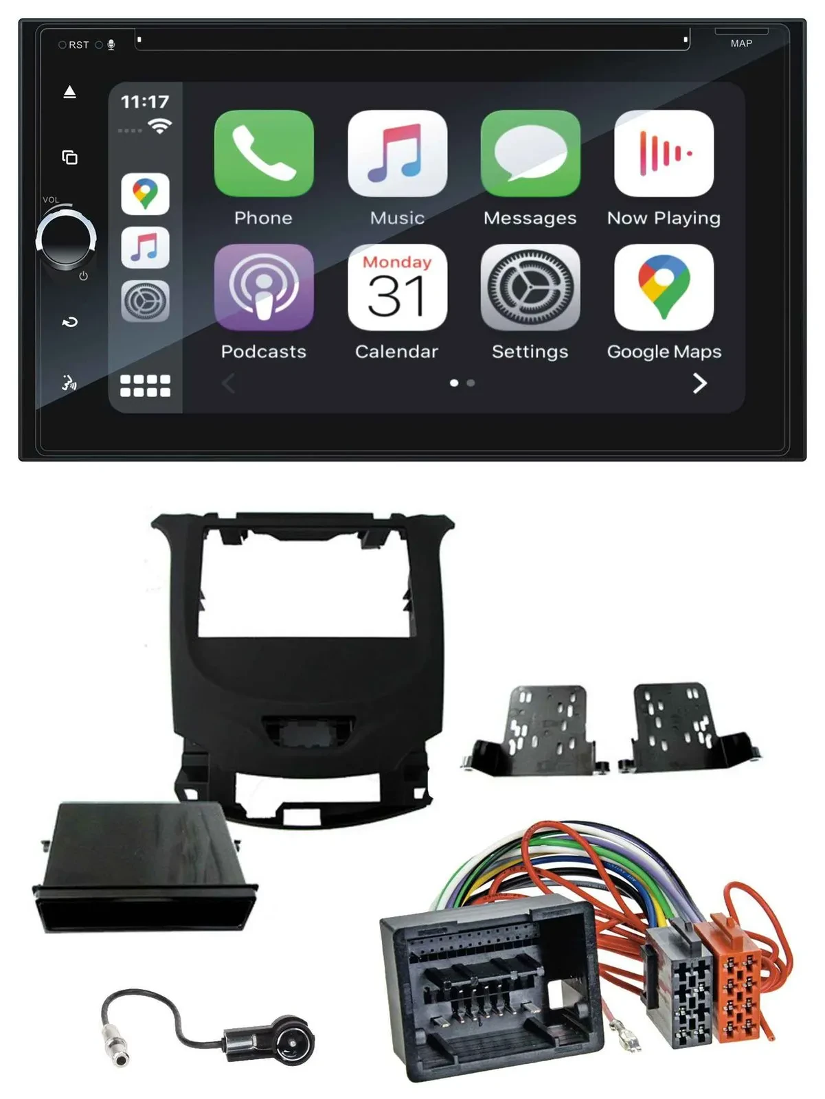 Blaupunkt 2DIN Bluetooth DAB USB DVD MP3 Autoradio für Chevrolet Cruze ab 16 Kla