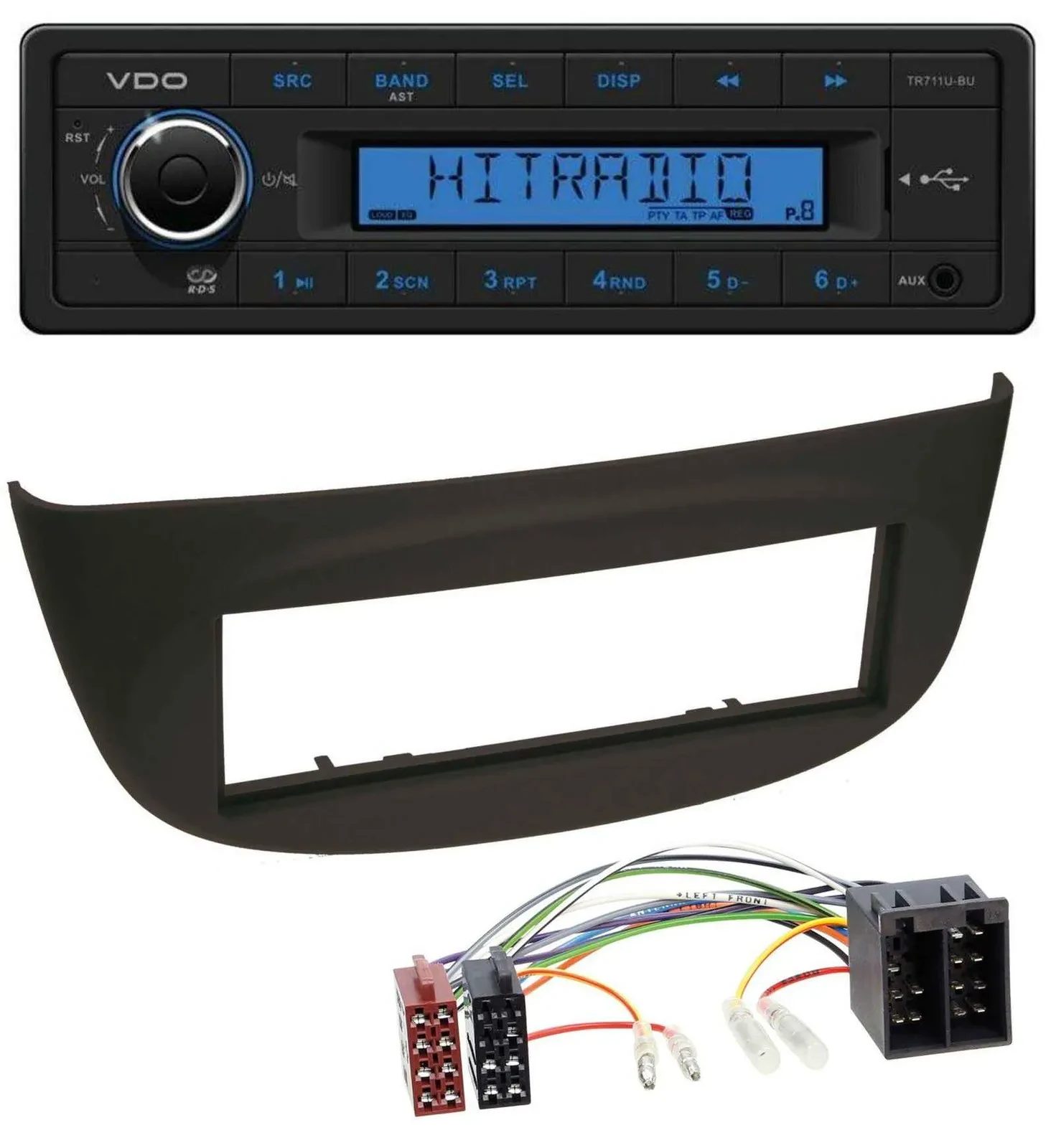 Автомагнитола для Renault Twingo (2007–2012) VDO 1-DIN MP3 USB AUX черный