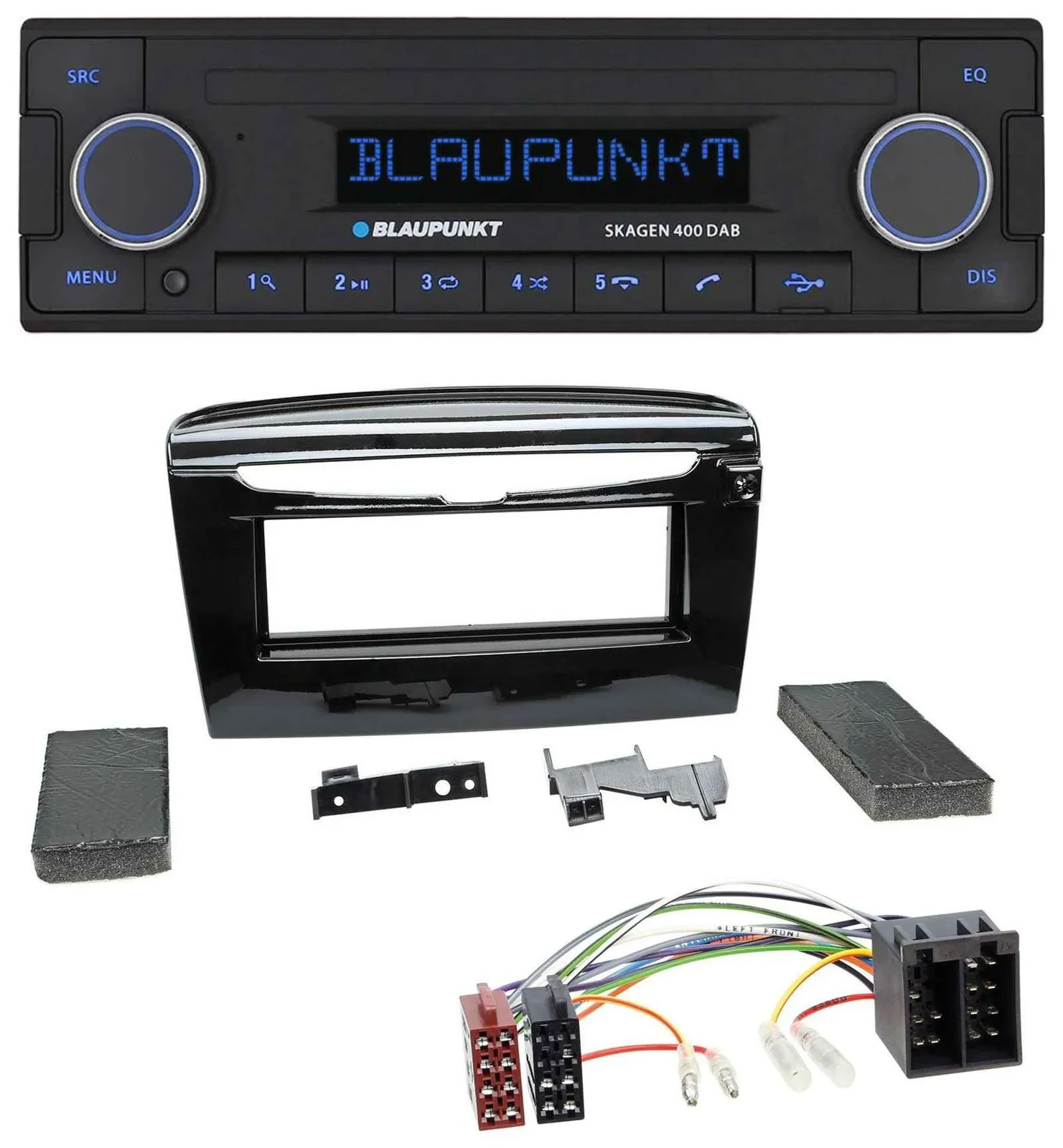 Blaupunkt DAB USB Bluetooth MP3 Autoradio für Lancia Y ab 12 schwarz glänzend
