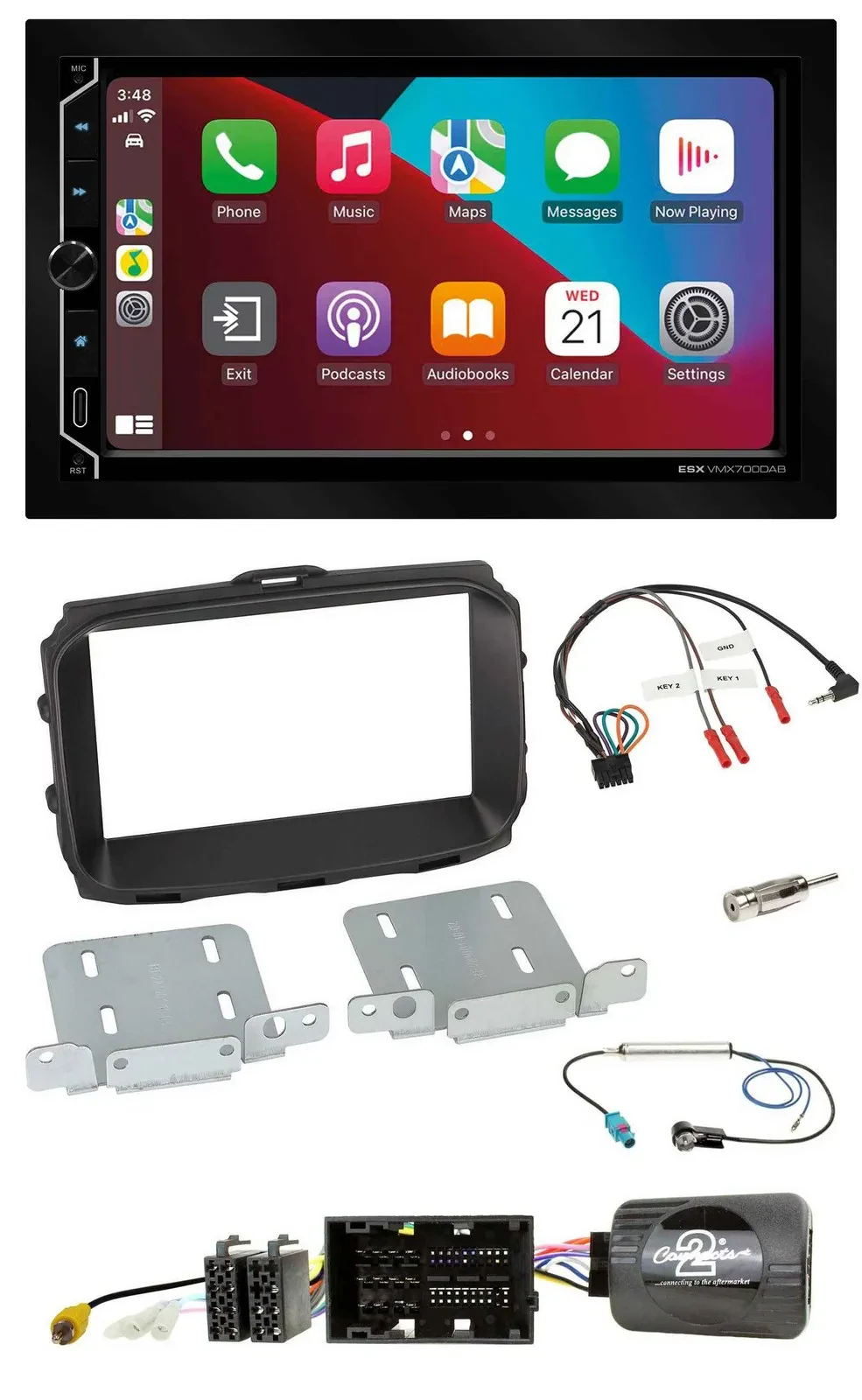 ESX 2DIN DAB USB Lenkrad Bluetooth Autoradio für Alfa Giulietta 2013-2021 940 Fa