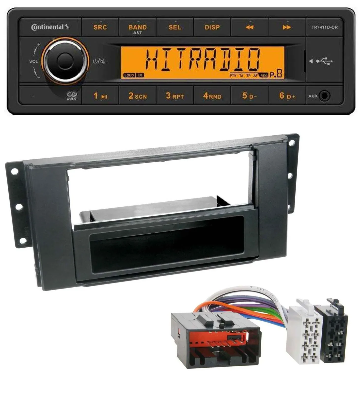 Continental 1DIN USB AUX MP3 Autoradio für Land Rover Freelander 2007-2010