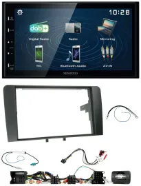 Автомагнитола для Audi A3 8P 2003–2012 Kenwood 2-DIN Bluetooth USB DAB, поддержка кнопок на руле, совместима с активной аудиосистемой