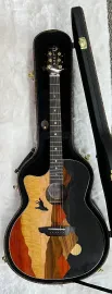 Luna Guitars Vista Wolf Left Handed Koa Body Acoustic Electric Guitar with Case