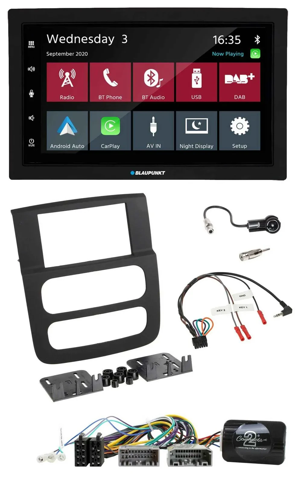 Blaupunkt DAB Bluetooth USB Lenkrad 2DIN Autoradio für Dodge RAM 2002-2006