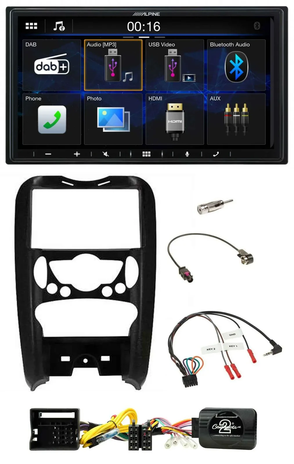 Alpine Bluetooth 2DIN Lenkrad DAB USB Autoradio für Mini Cooper 2006-2014