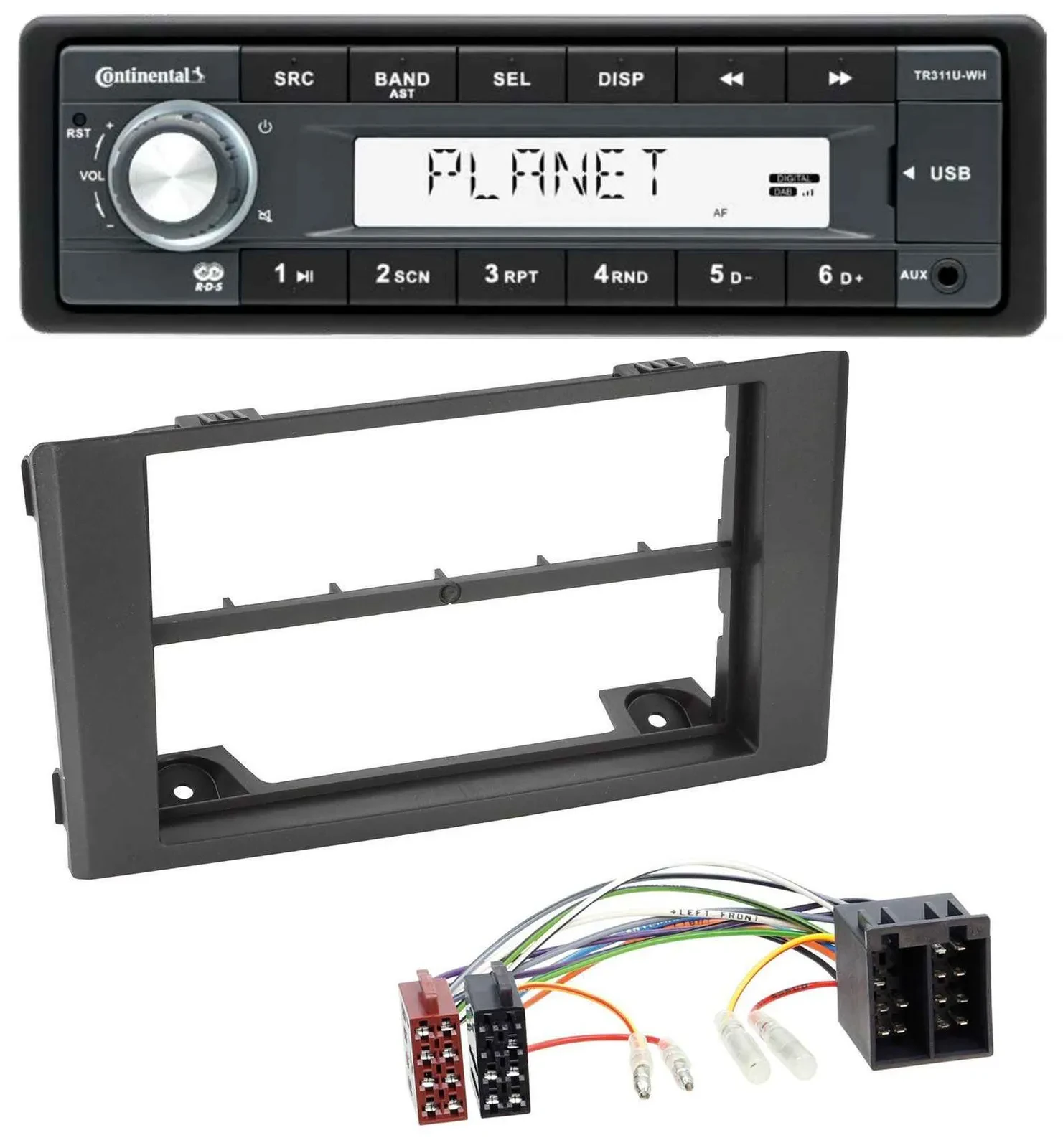 Continental USB MP3 AUX 1DIN Autoradio für Iveco Daily (06-14) - schwarz