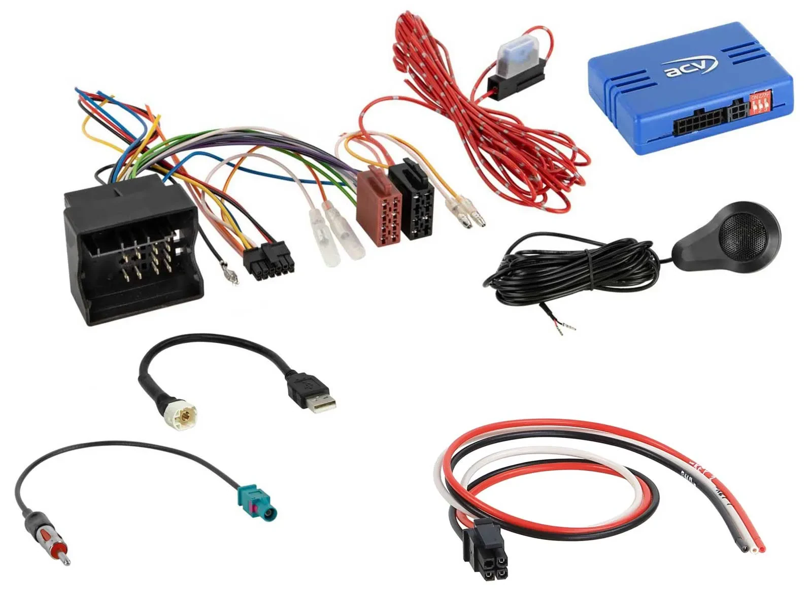 ACV Lenkradadapter für BMW Mini 40Pin Quad PDC USB Antenne China HU Blaupunkt ab