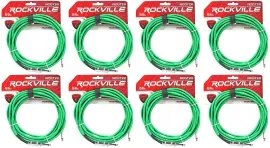 Инструментальный кабель Rockville RCGT20G Green 6.1 м (8 штук)