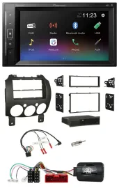 Автомагнитола Pioneer 2-DIN, DAB, Bluetooth, USB для Mazda 2 (2007–2014)