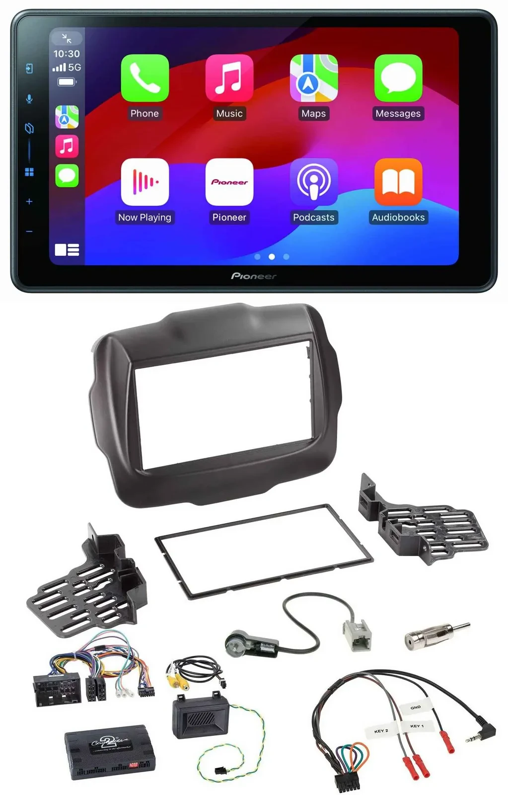 Pioneer Bluetooth 2DIN USB Lenkrad DAB Autoradio für Jeep Renegade ab 2015