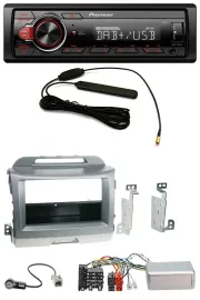 Автомагнитола Pioneer 1-DIN, USB, MP3, DAB, серебристая, совместима с кнопками на руле, для Kia Sportage 3 (2010–2015)