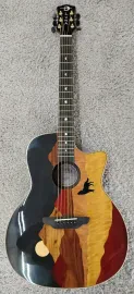 Luna Guitars Vista Wolf Koa Body Acoustic Electric Guitar with hardshell Case