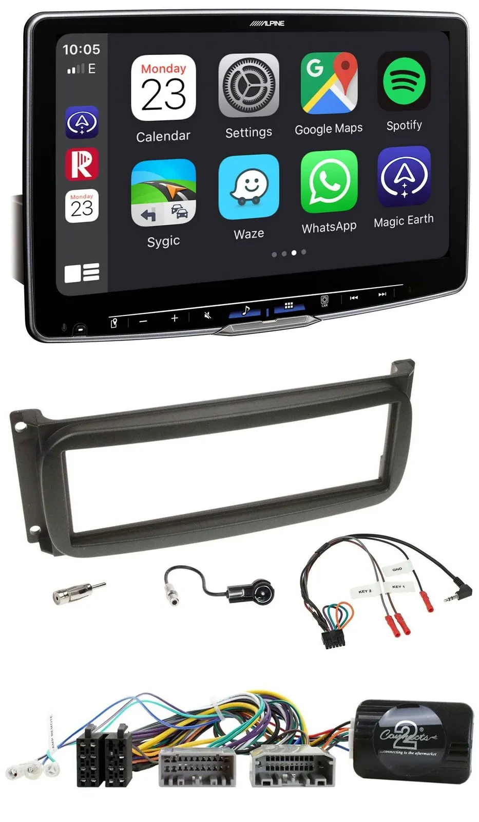 Alpine Lenkrad USB Bluetooth DAB Autoradio für Chrysler Dofge RAM ab 2002