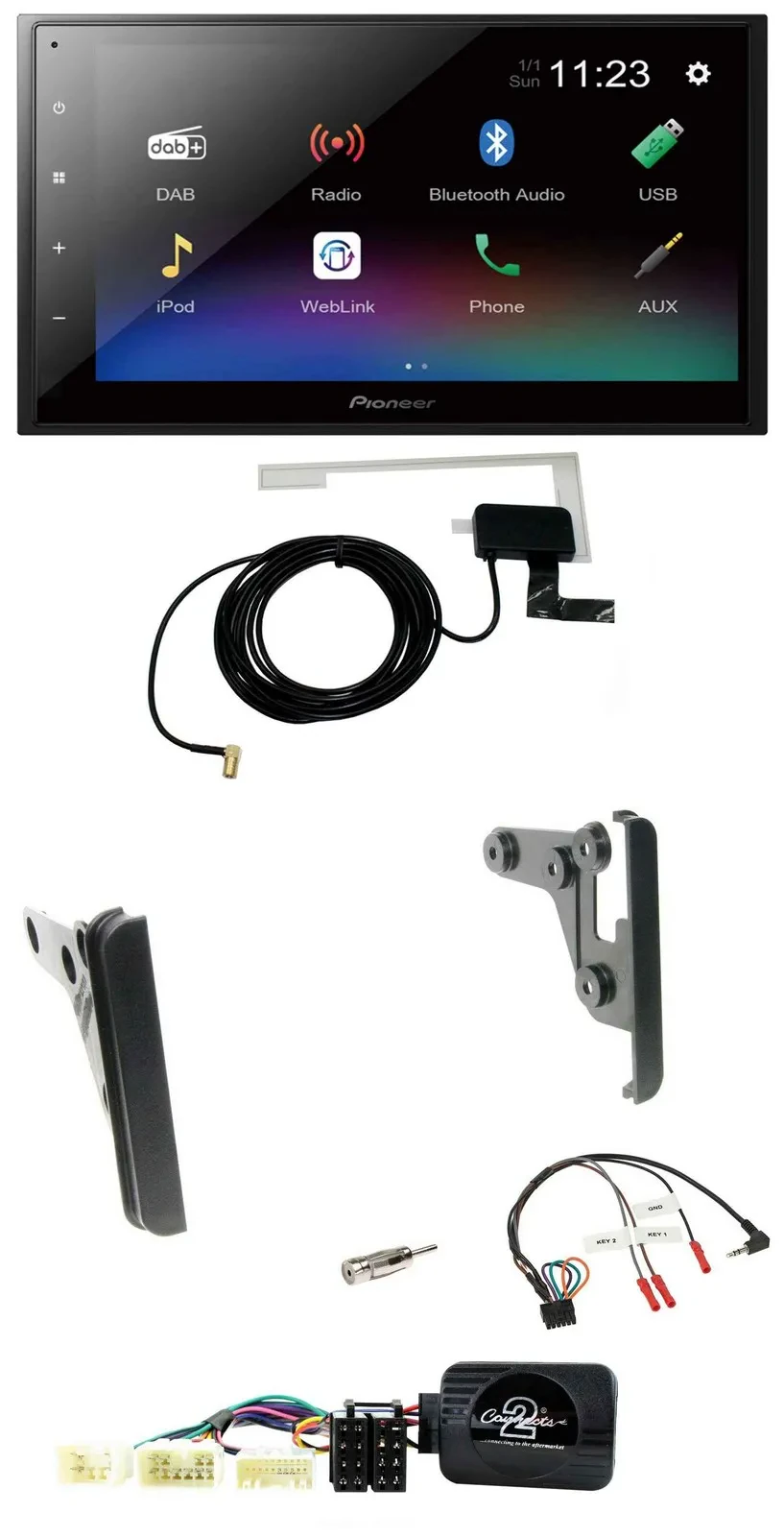 Автомагнитола Pioneer 2DIN DAB Bluetooth USB для Toyota FJ (с 2007)