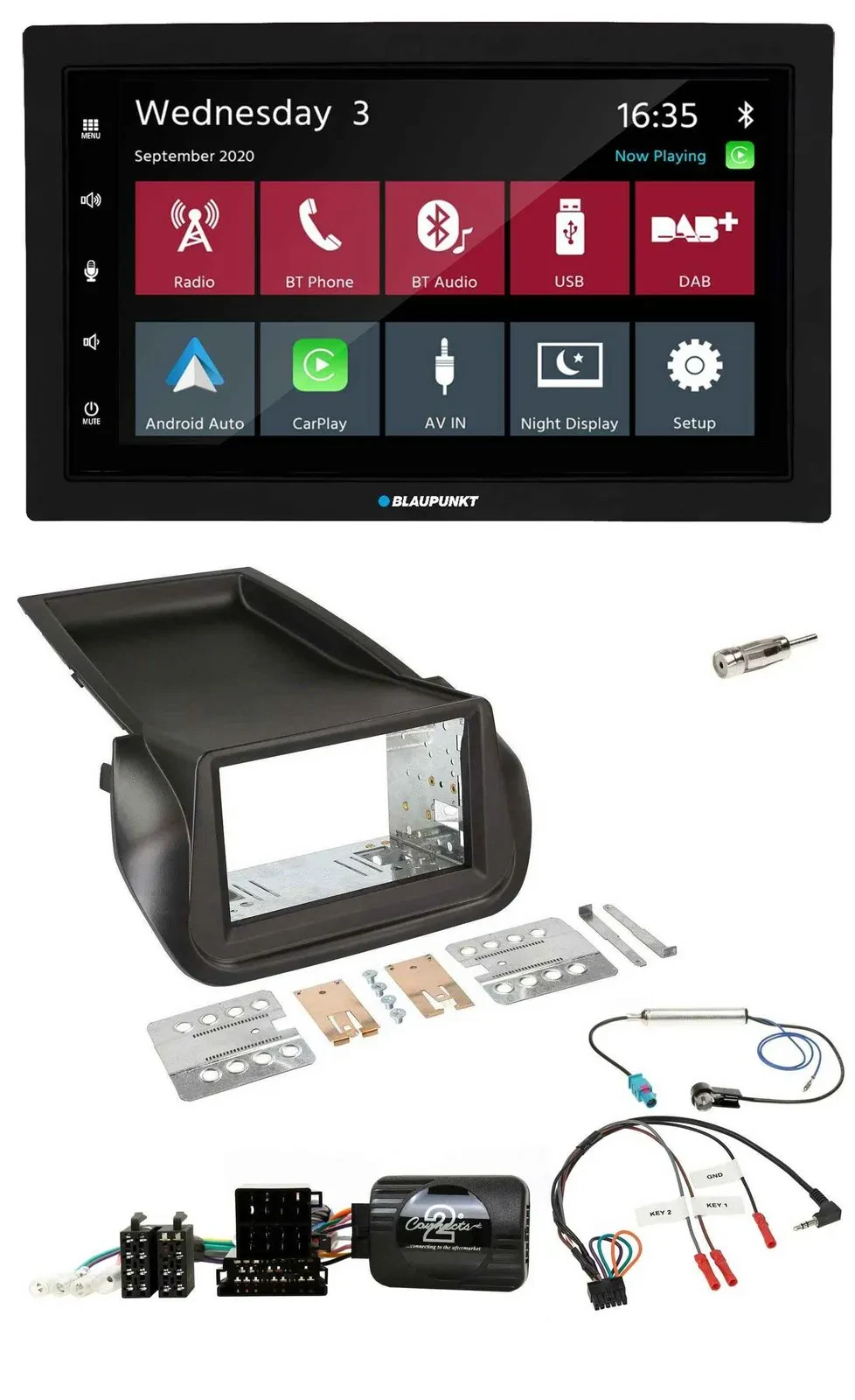 Blaupunkt DAB Bluetooth USB Lenkrad 2DIN Autoradio für Citroen Nemo Peugeot Bipp