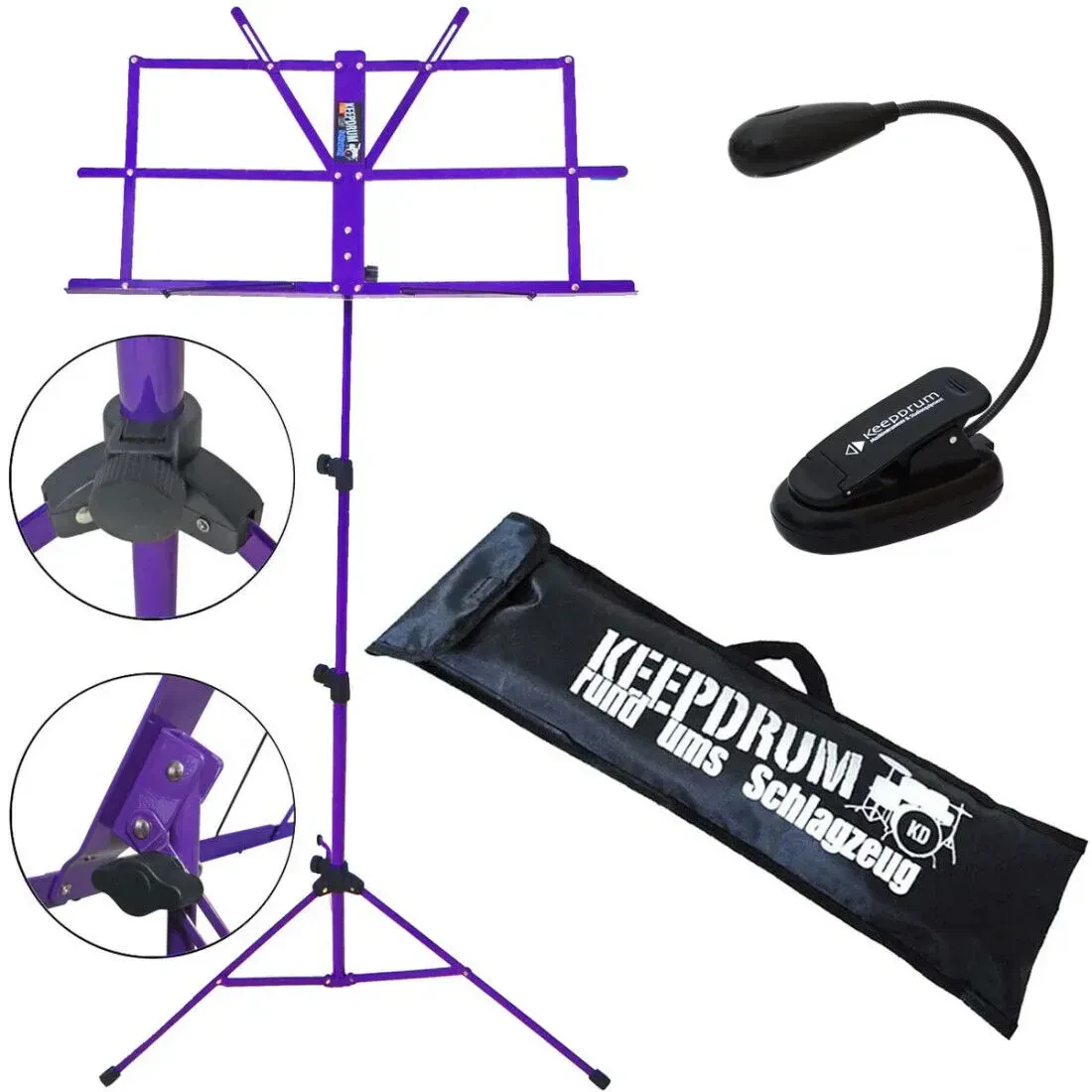 Пюпитр keepdrum MUS2FL Purple с аксессуарами