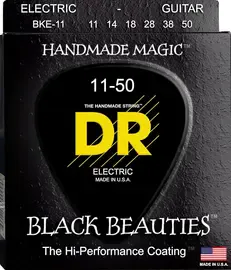 Струны для электрогитары DR Strings BKE-11 Black Beauties 11-50