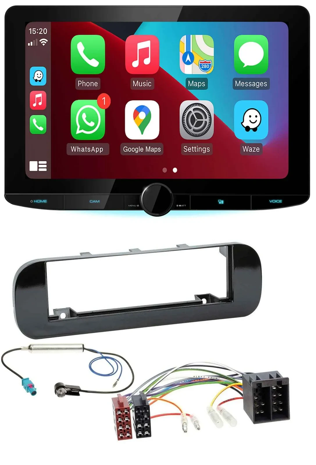 Kenwood MP3 USB DAB Bluetooth Autoradio für Fiat Panda (ab 2012) - glänzend