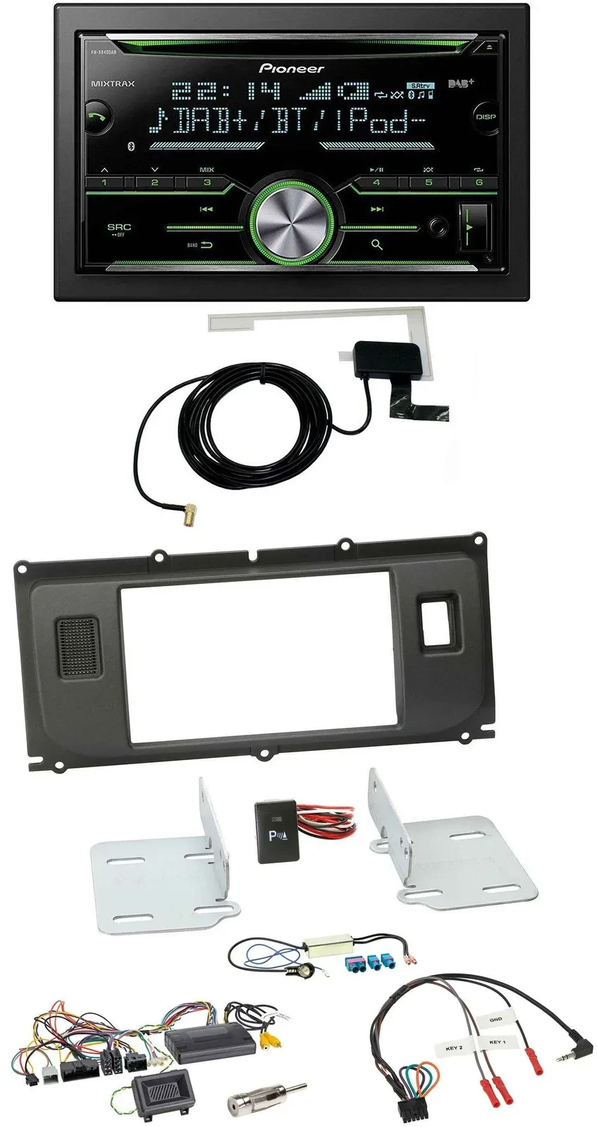 Автомагнитола для Land Rover Evoque (2011–2) Pioneer CD USB Bluetooth DAB 2DIN с поддержкой кнопок на руле