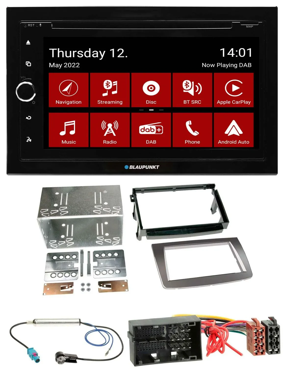 Автомагнитола Blaupunkt 2DIN MP3/DVD Bluetooth DAB USB для Alfa Romeo MiTo (с 2014, тип 955)