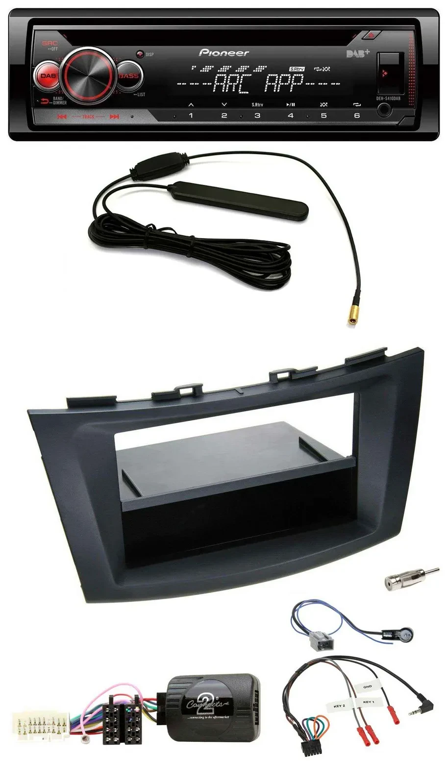 Pioneer CD USB Lenkrad DAB MP3 Autoradio für Suzuki Swift Sport ab 2011 schwarz