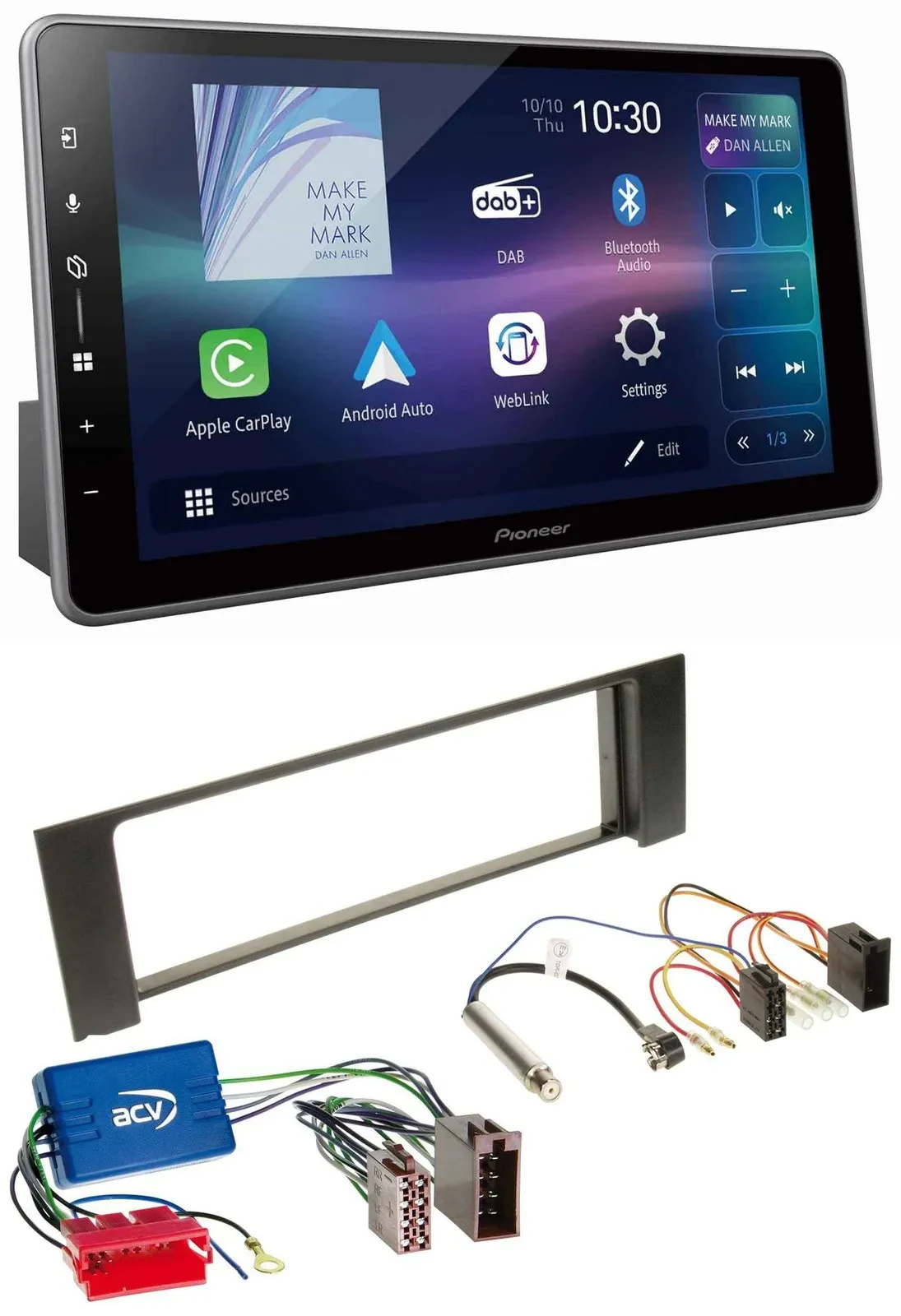 Pioneer Bluetooth USB DAB MP3 Autoradio für Audi A4 B6 00-04 Aktivsystem Mini-IS