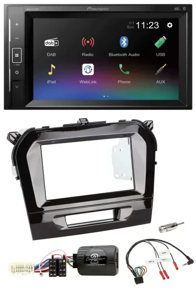 Pioneer DAB Lenkrad 2DIN Bluetooth USB Autoradio für Suzuki Vitara ab 2015