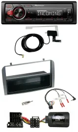 Автомагнитола для Alfa Romeo 147/GT Pioneer USB, DAB, Bluetooth, антрацит, поддержка управления на руле, с нишей