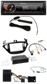 Pioneer MP3 DAB 1DIN Lenkrad USB Autoradio für Opel Adam ab 2013 Corsa E Ablage