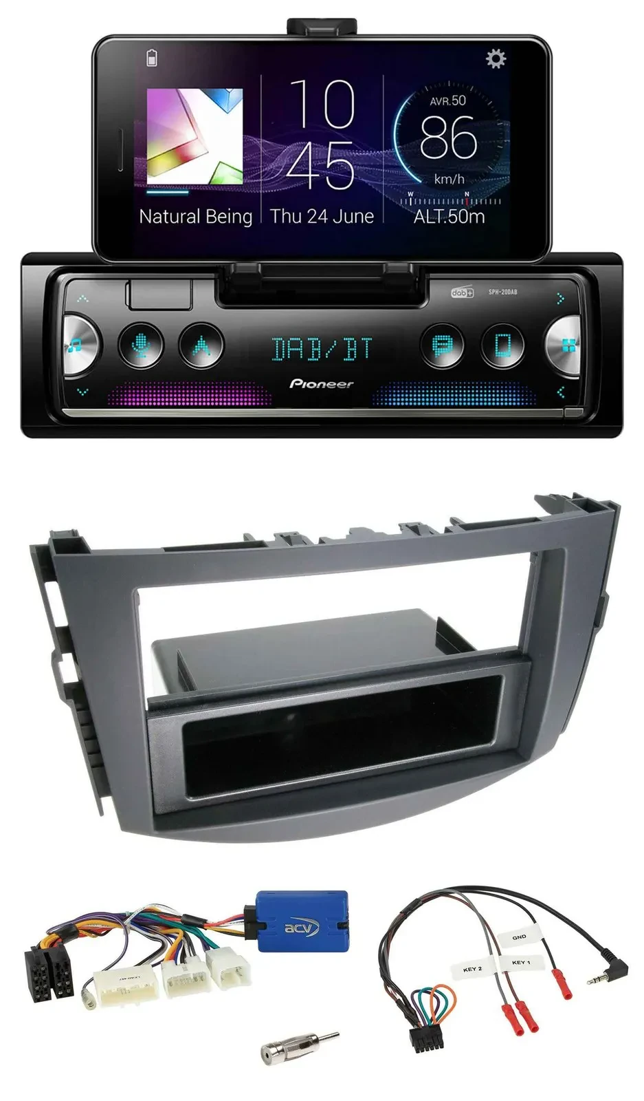 Pioneer USB Lenkrad Bluetooth DAB Autoradio für Toyota RAV-4 2011-2013