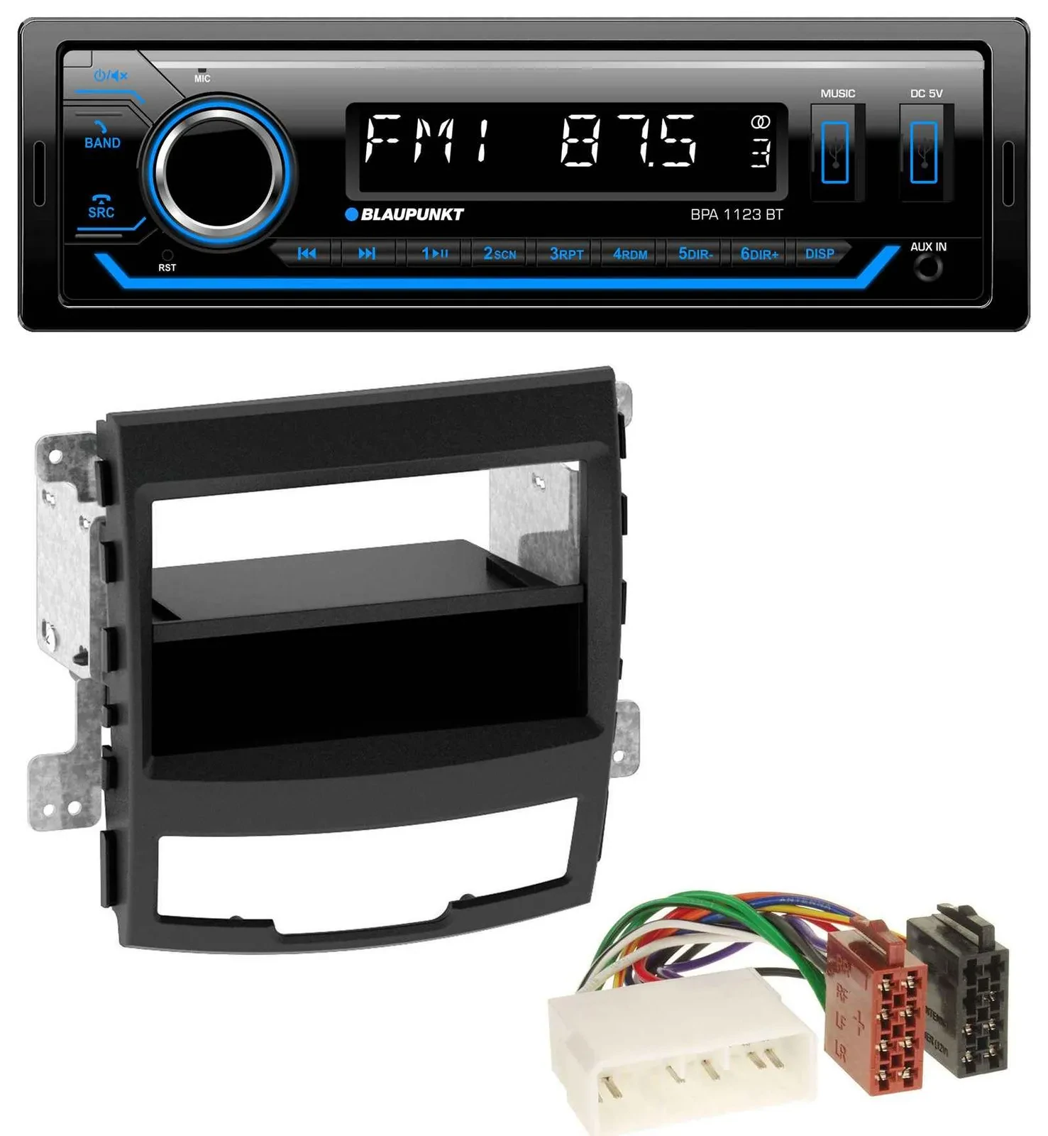 Blaupunkt MP3 Bluetooth USB AUX Autoradio für SsangYong Korando CK 2010-2013