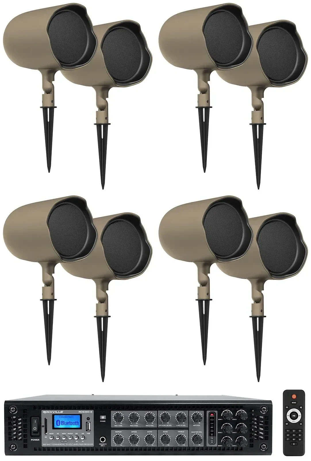 Рупорная акустика JBL GSF6-TN Tan с усилителем (8 штук)