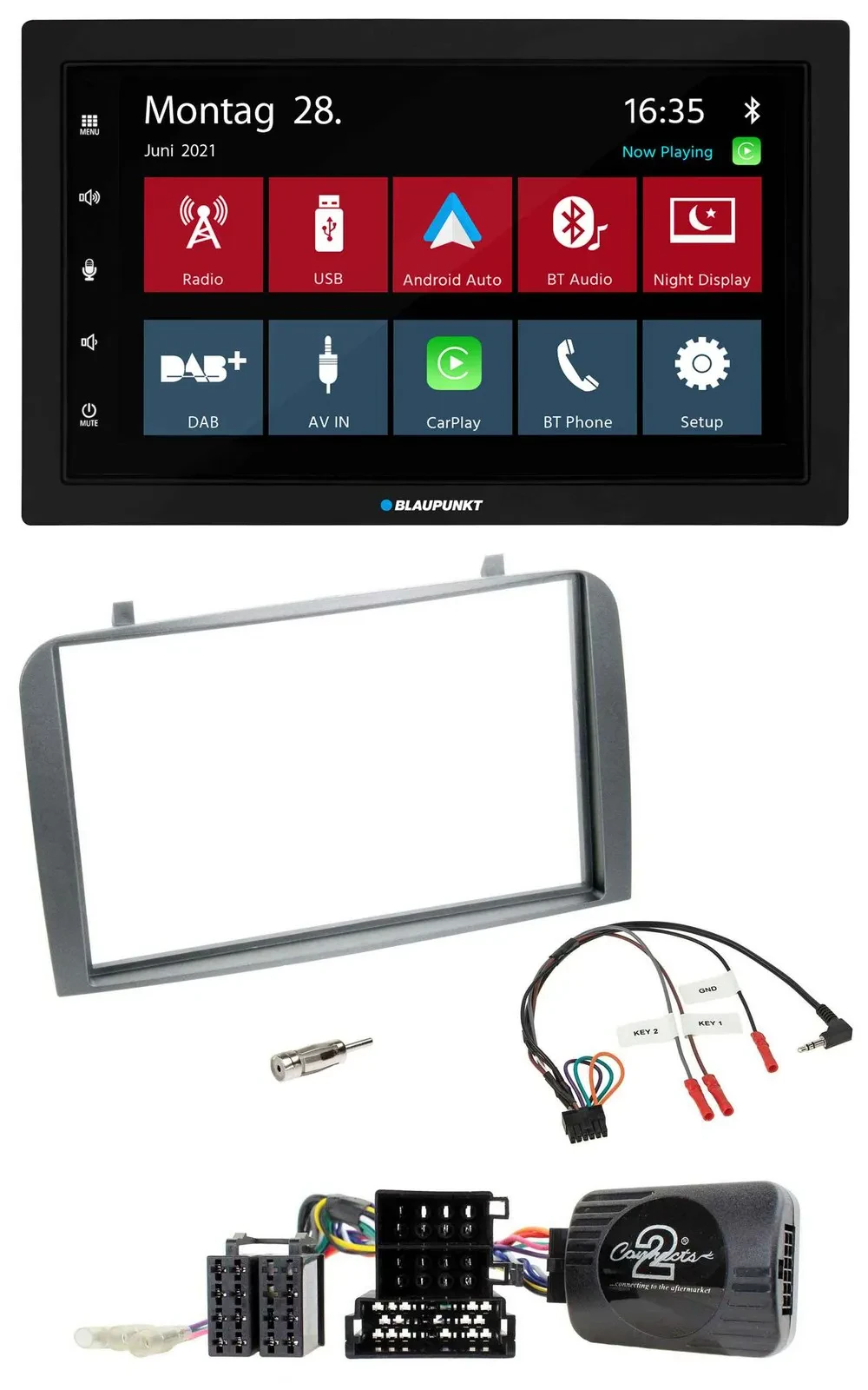 Blaupunkt Lenkrad Bluetooth DAB 2DIN USB Autoradio für Alfa Romeo GT 147 07-10 a
