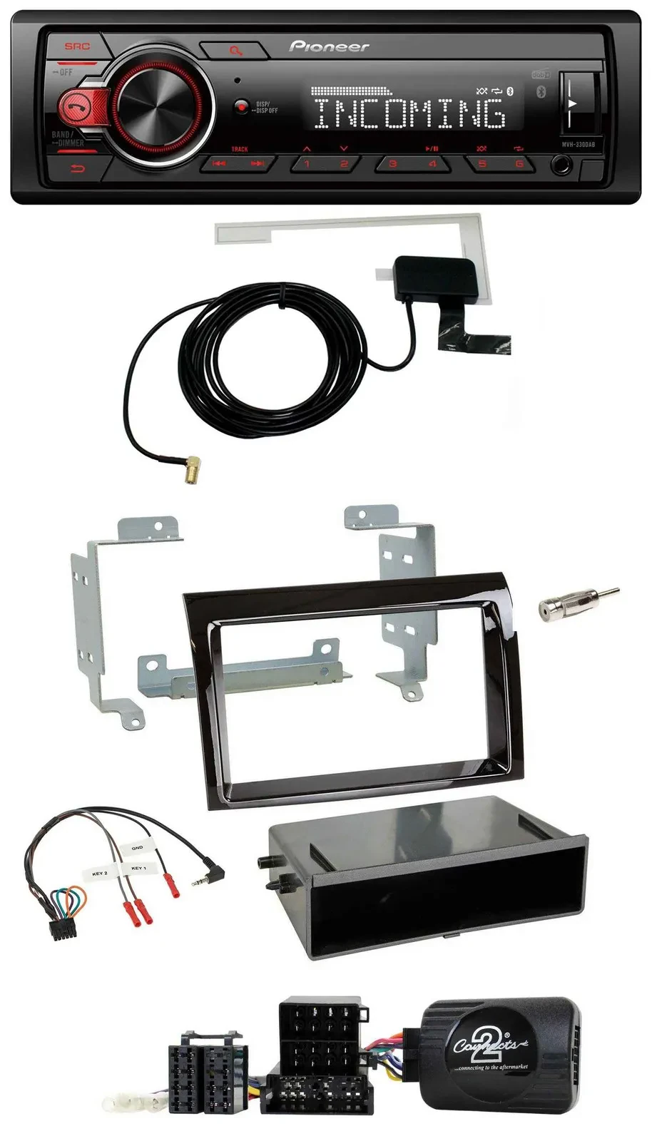 Pioneer USB Lenkrad DAB Bluetooth Autoradio für Fiat Ducato 2006-2008 piano