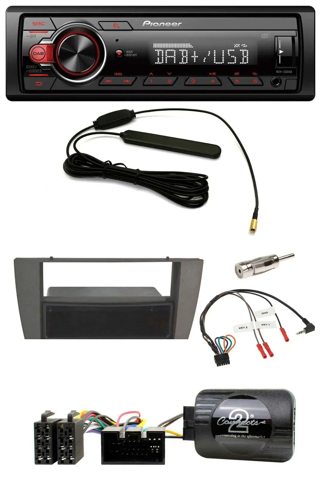 Pioneer MP3 DAB 1DIN Lenkrad USB Autoradio für Jaguar X-Type S-Type 2003-2008