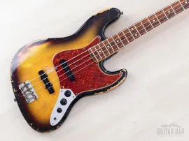 1966 Fender Jazz Bass Sunburst Padauk Fretboard Binding + Dots w/ Case