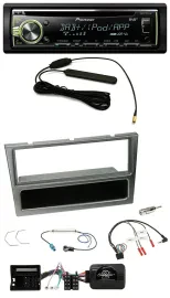 Автомагнитола Pioneer MP3/USB/CD/DAB для Opel Corsa C (2004–2006), алюминий, поддержка управления на руле