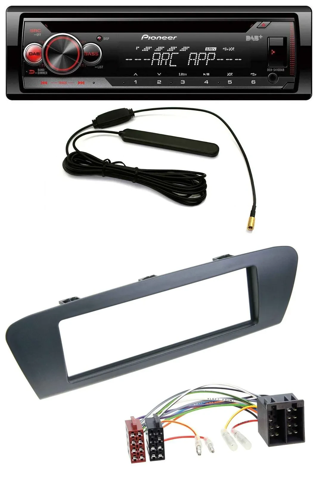 Pioneer CD USB AUX DAB MP3 Autoradio für Renault Scenic (ab 09) - grau