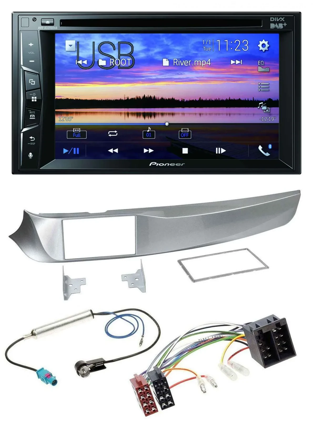 Pioneer Bluetooth 2DIN USB DVD DAB MP3 Autoradio für Alfa Giulietta 05/2010-10/2