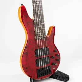 Pinnacle 6 String Bass Guitar Dark Cherry