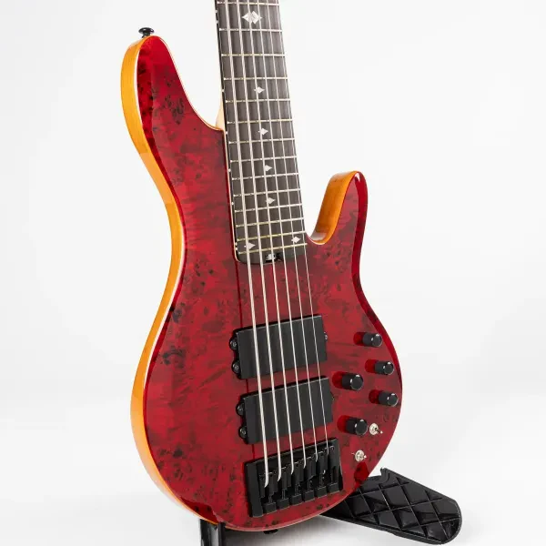 Pinnacle 6 String Bass Guitar Dark Cherry
