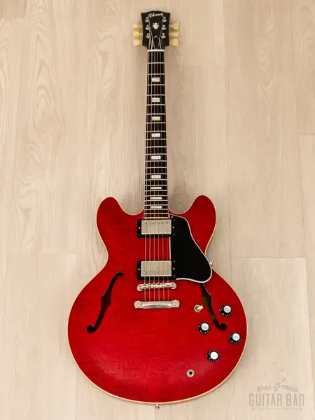 Электрогитара полуакустическая Gibson Memphis Figured 1963 ES-335 TDC Block VOS HH Cherry w/case USA 2015