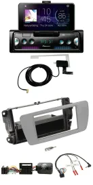 Автомагнитола для Seat Ibiza Pioneer DAB, Bluetooth, USB серый, поддержка управления на руле