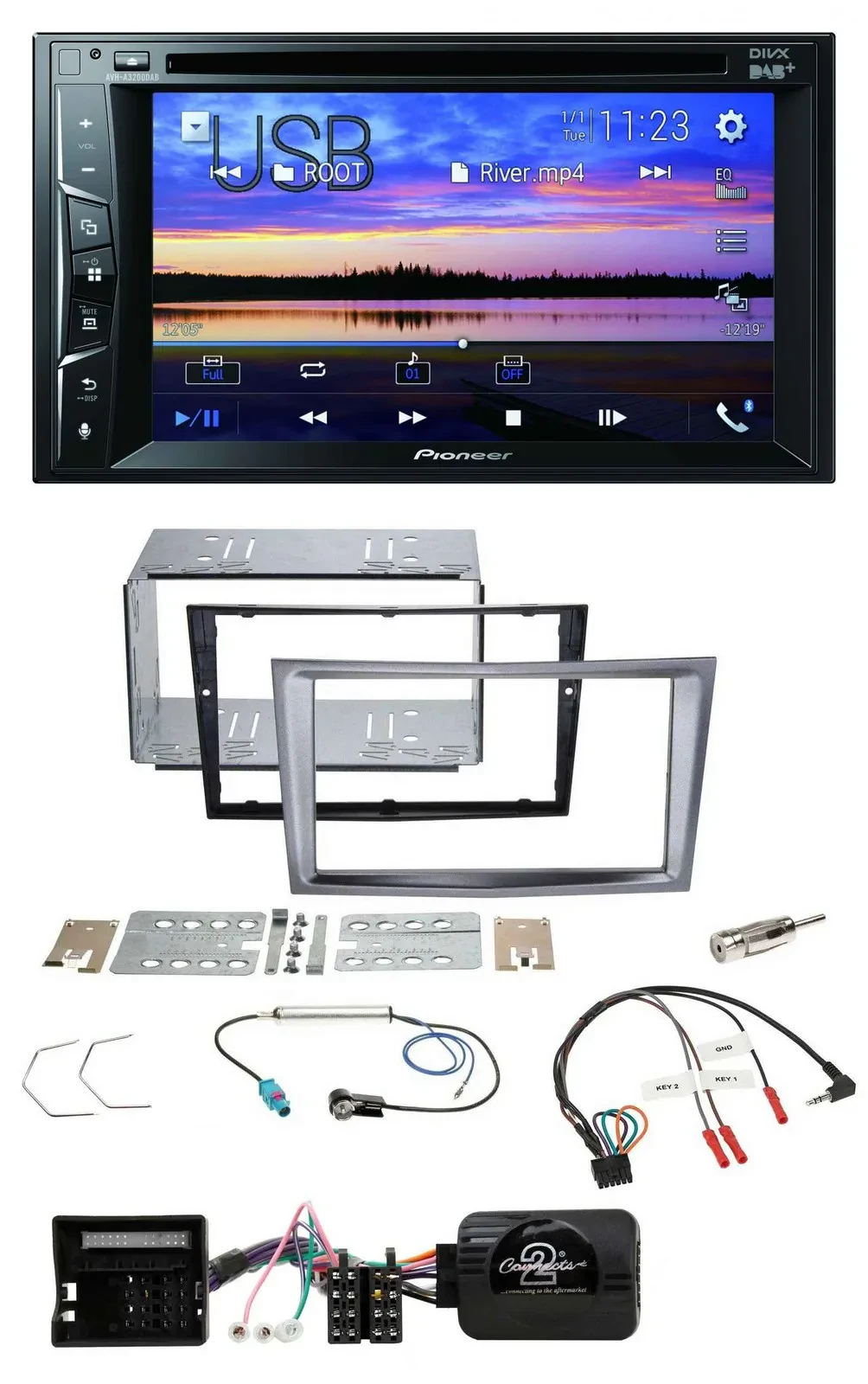 Pioneer Bluetooth 2DIN USB DVD DAB Lenkrad Autoradio für Opel Antara Astra H Zaf